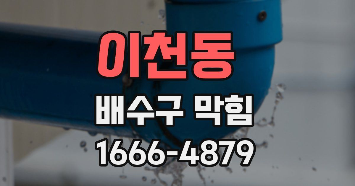 이천동 배수구 막힘