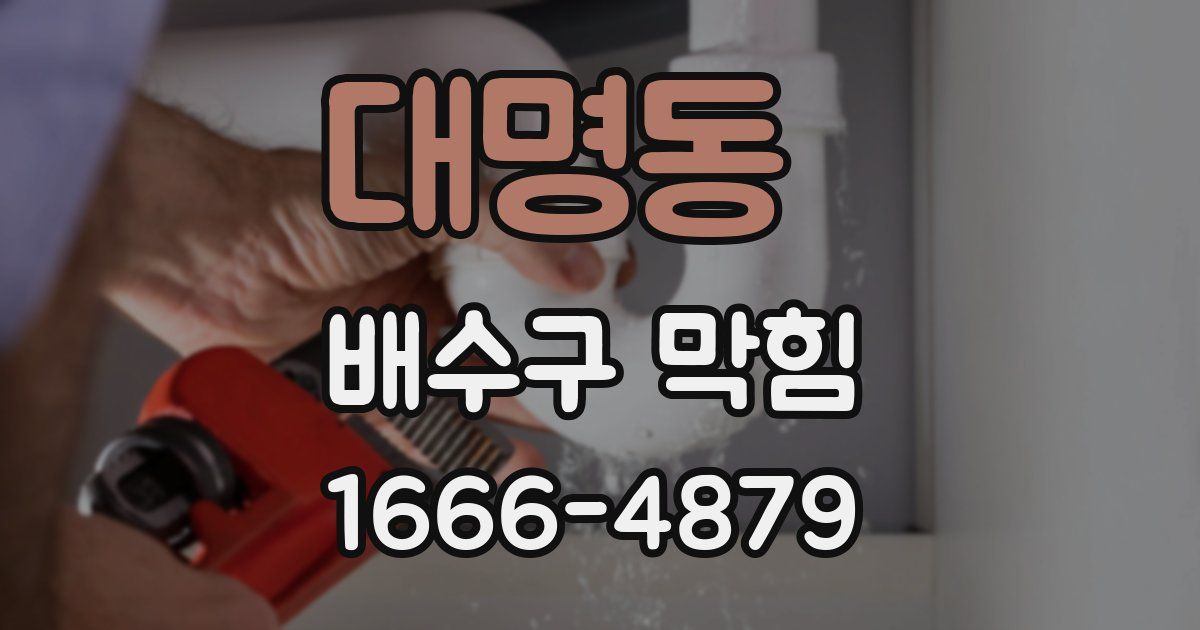 대명동 배수구 막힘