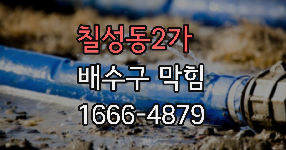 칠성동2가 배수구 막힘