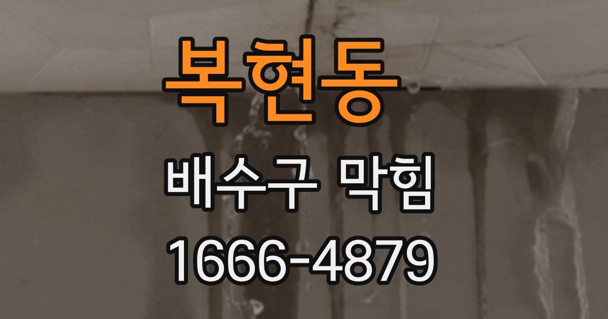 복현동 배수구 막힘