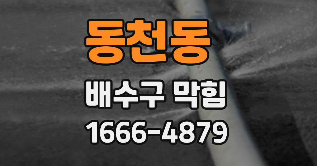 동천동 배수구 막힘