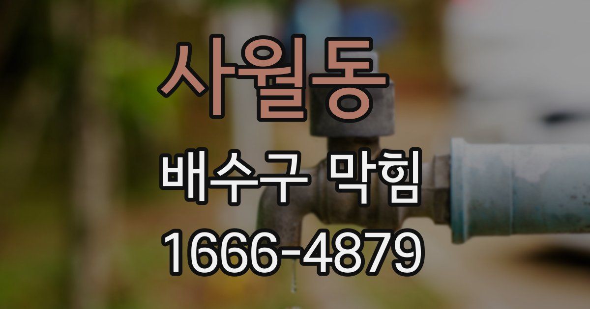 사월동 배수구 막힘