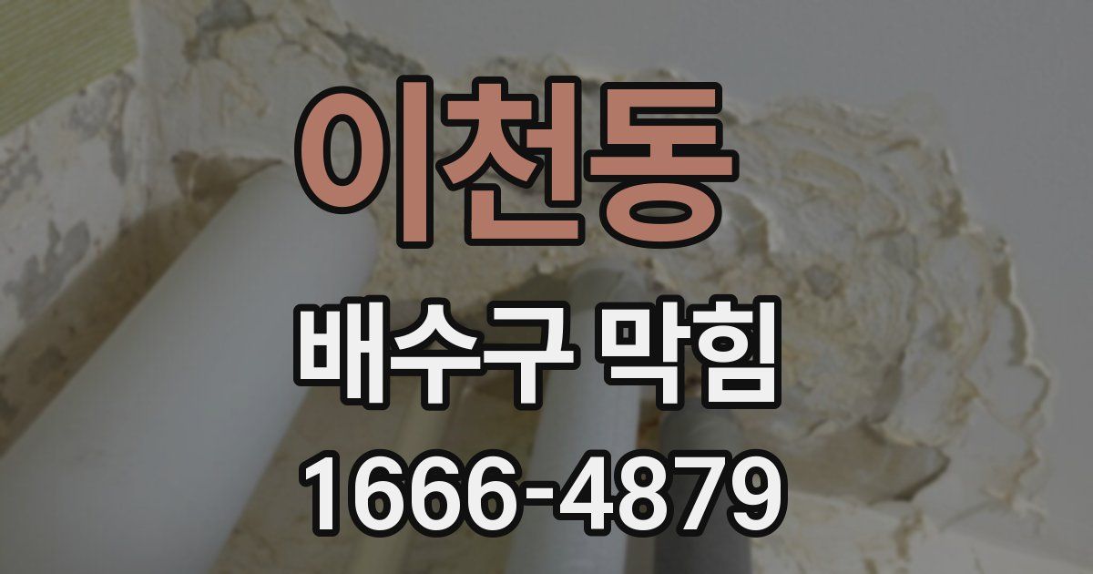이천동 배수구 막힘