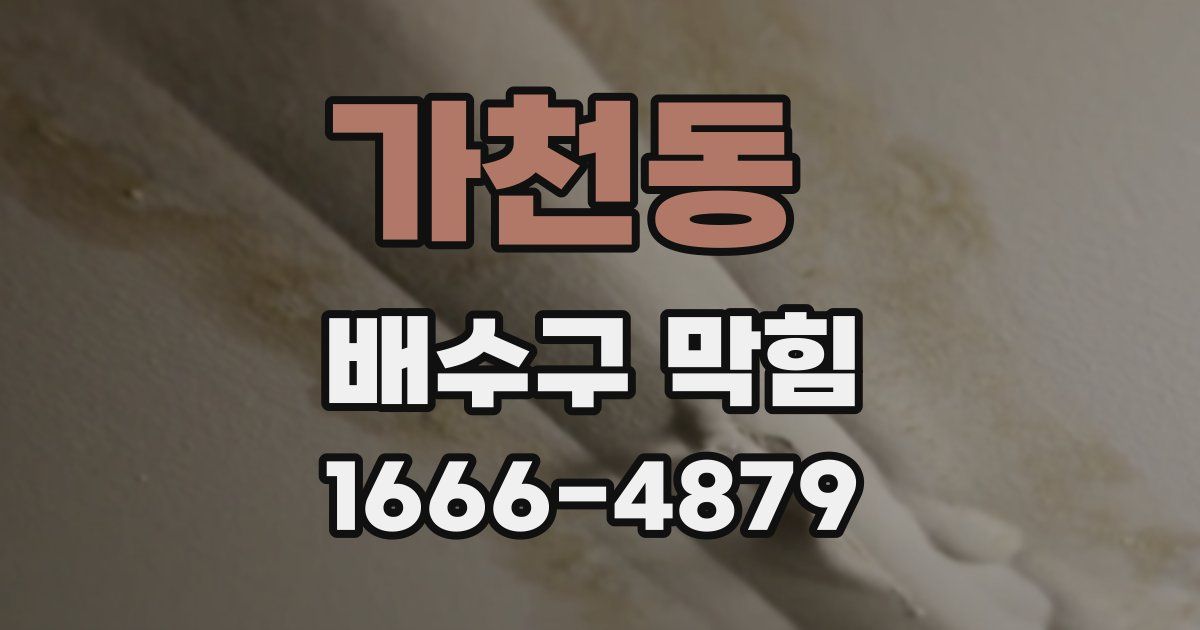 가천동 배수구 막힘