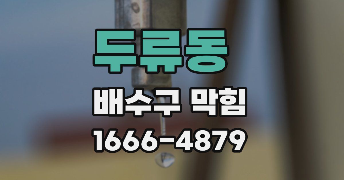 두류동 배수구 막힘