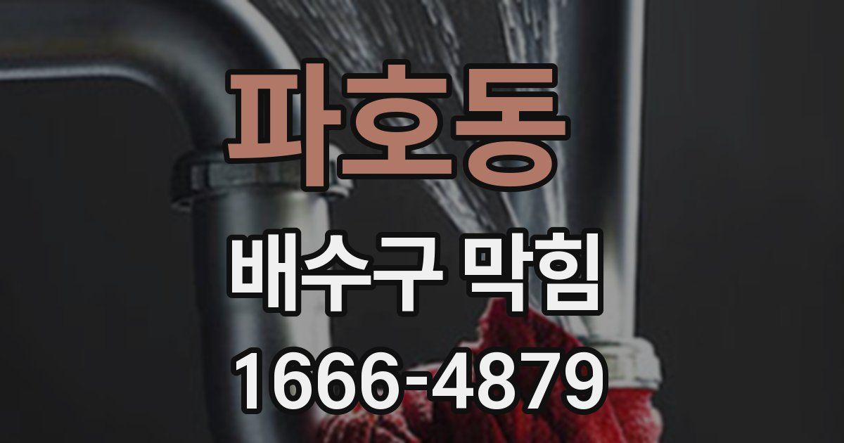 파호동 배수구 막힘
