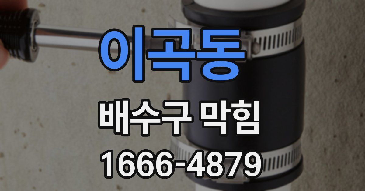이곡동 배수구 막힘