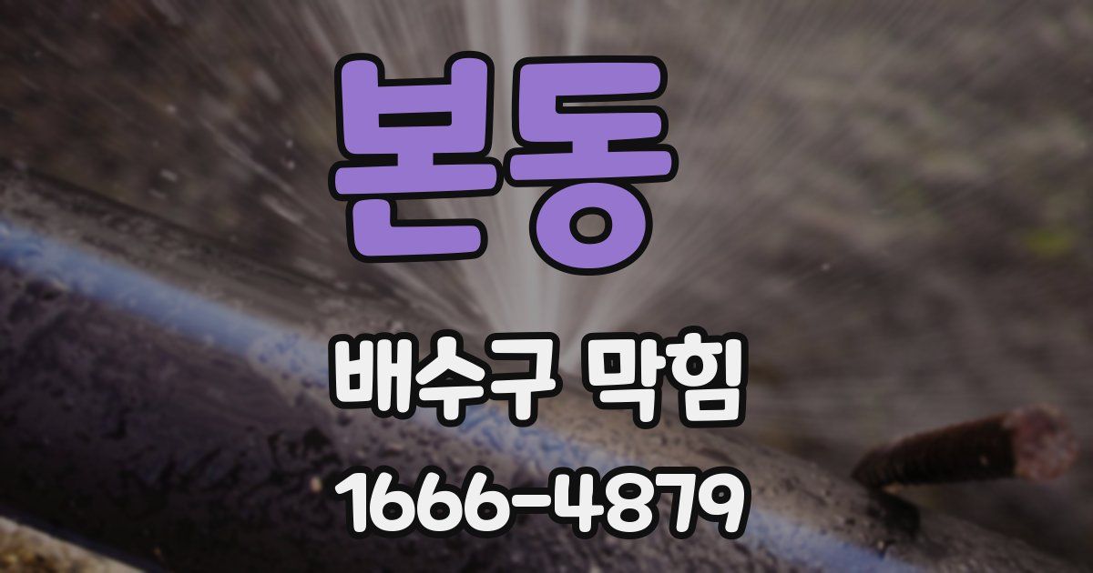본동 배수구 막힘