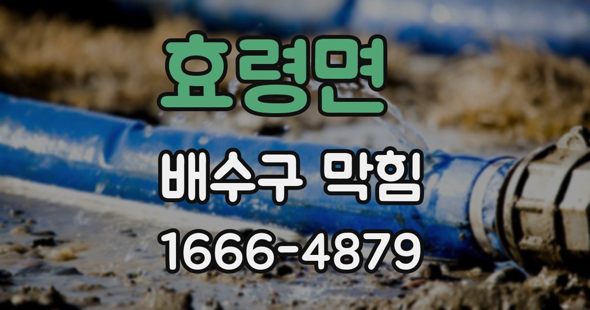 효령면 배수구 막힘
