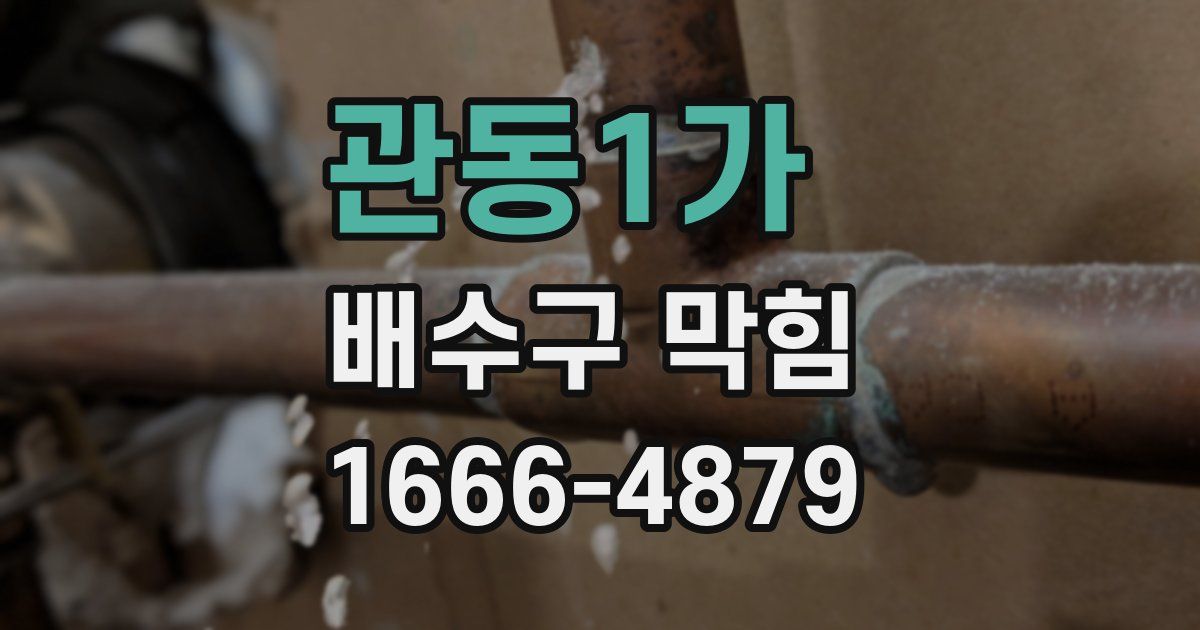 관동1가 배수구 막힘