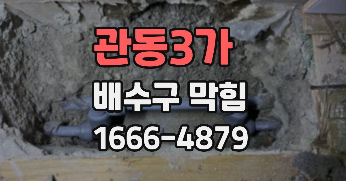관동3가 배수구 막힘
