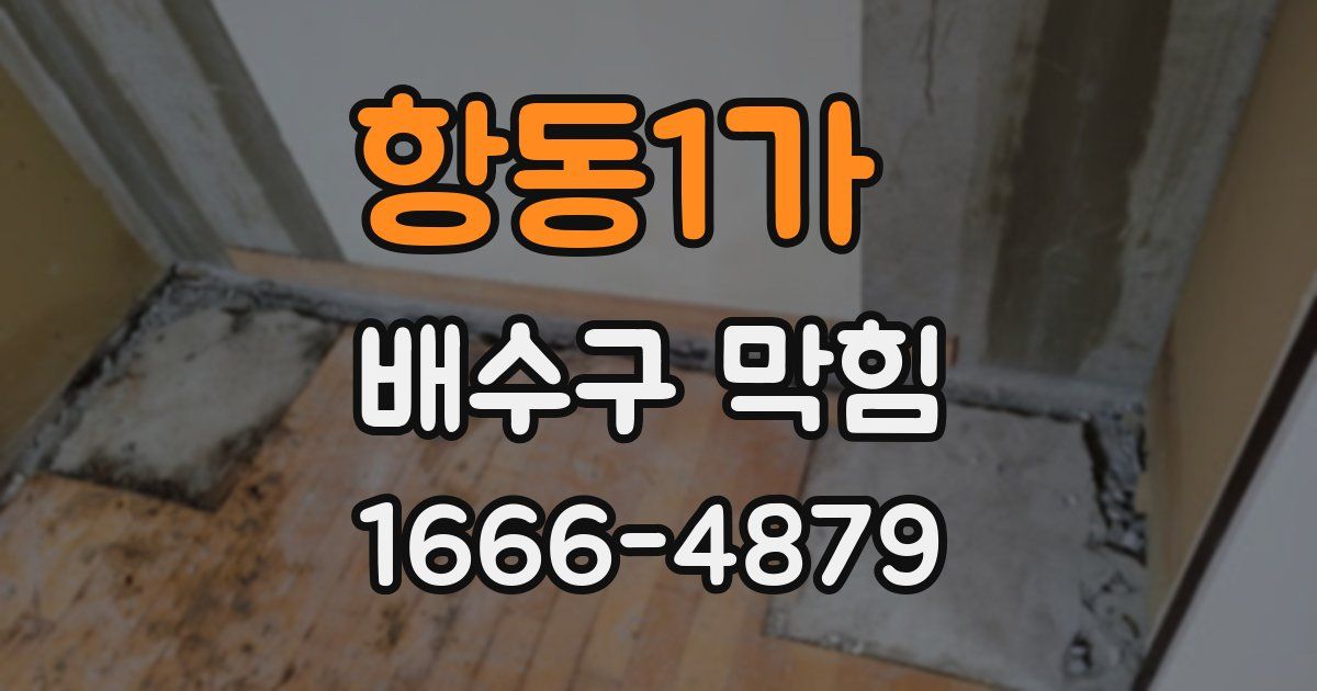 항동1가 배수구 막힘