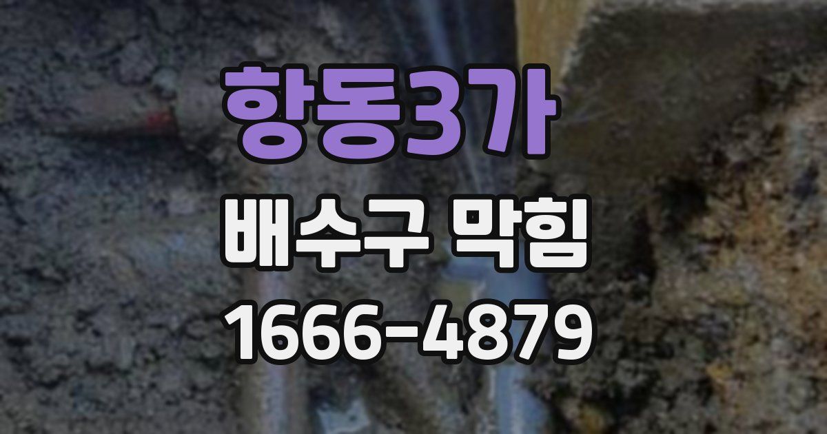 항동3가 배수구 막힘