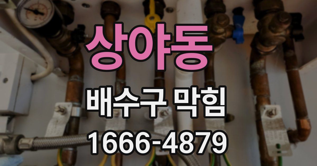 상야동 배수구 막힘