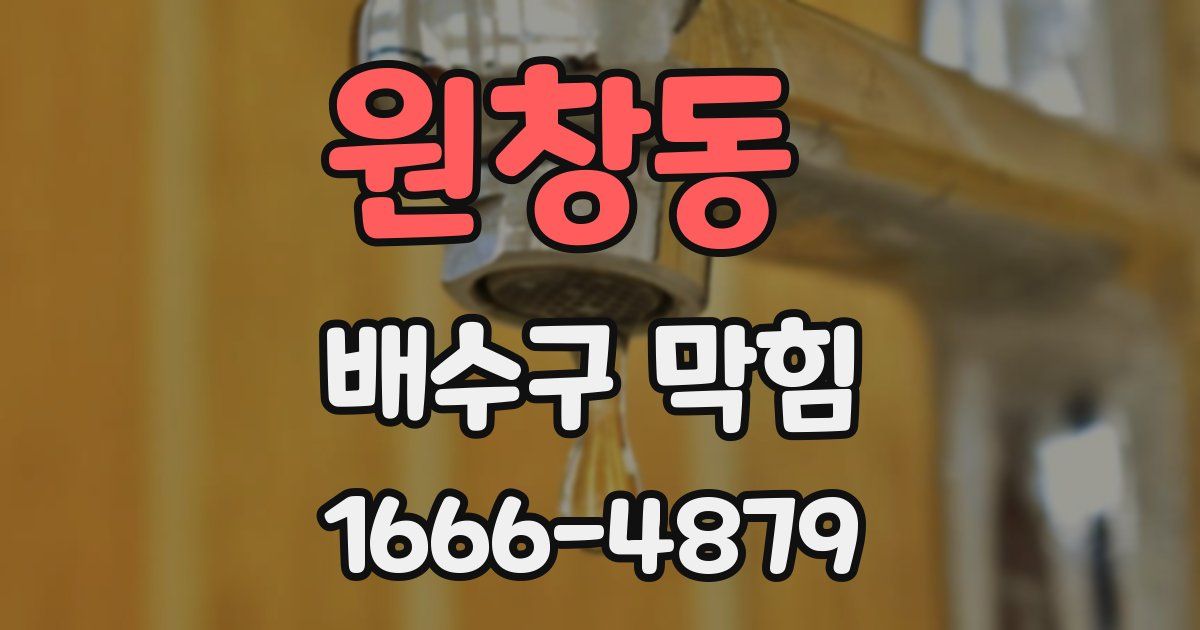 원창동 배수구 막힘
