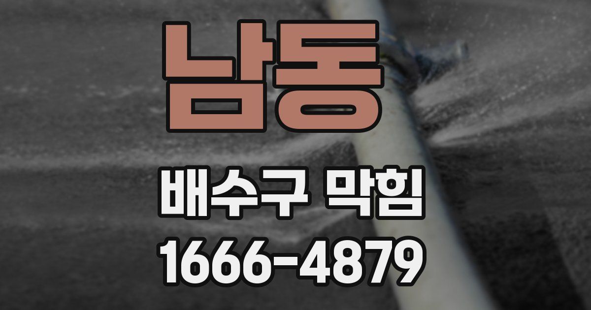 남동 배수구 막힘
