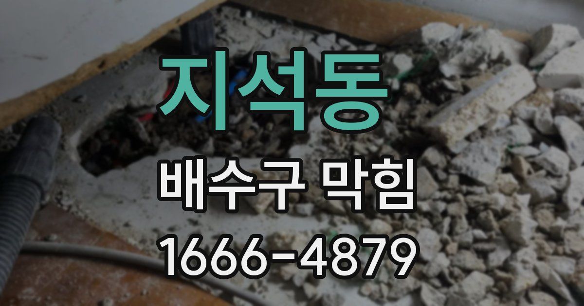 지석동 배수구 막힘