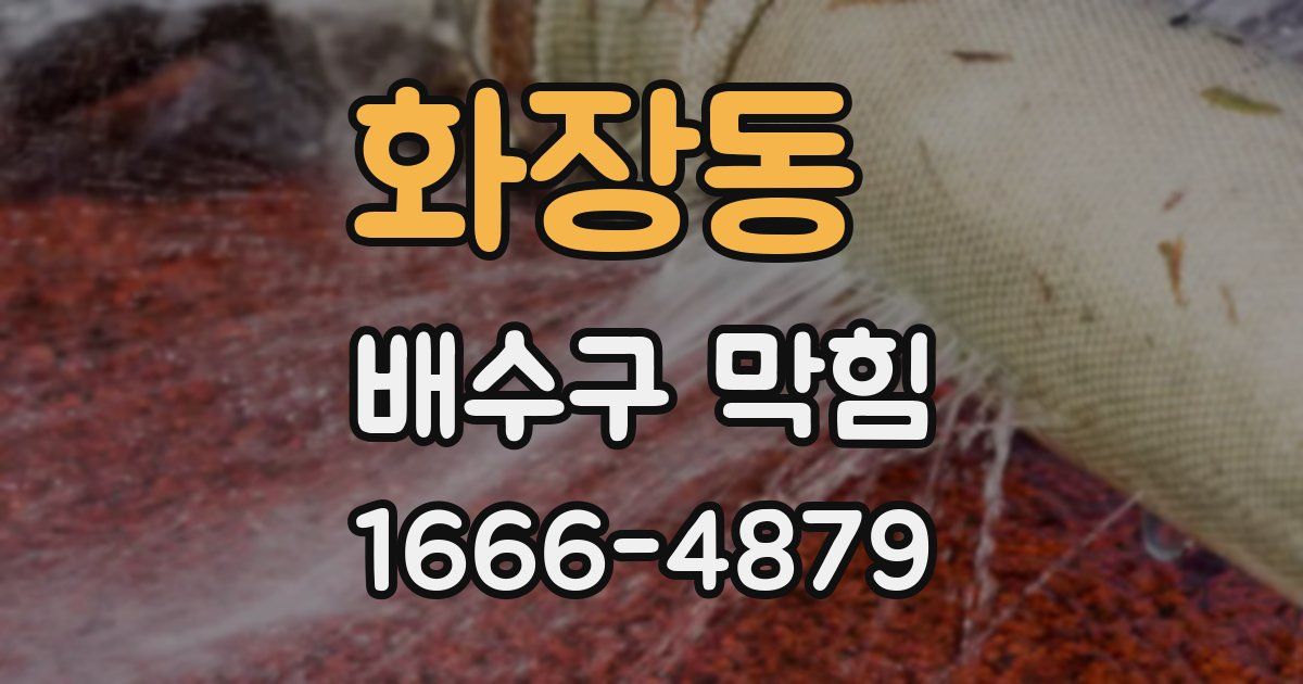 화장동 배수구 막힘