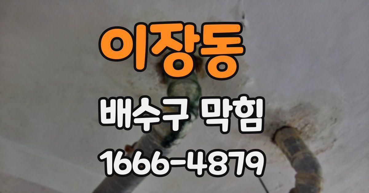 이장동 배수구 막힘