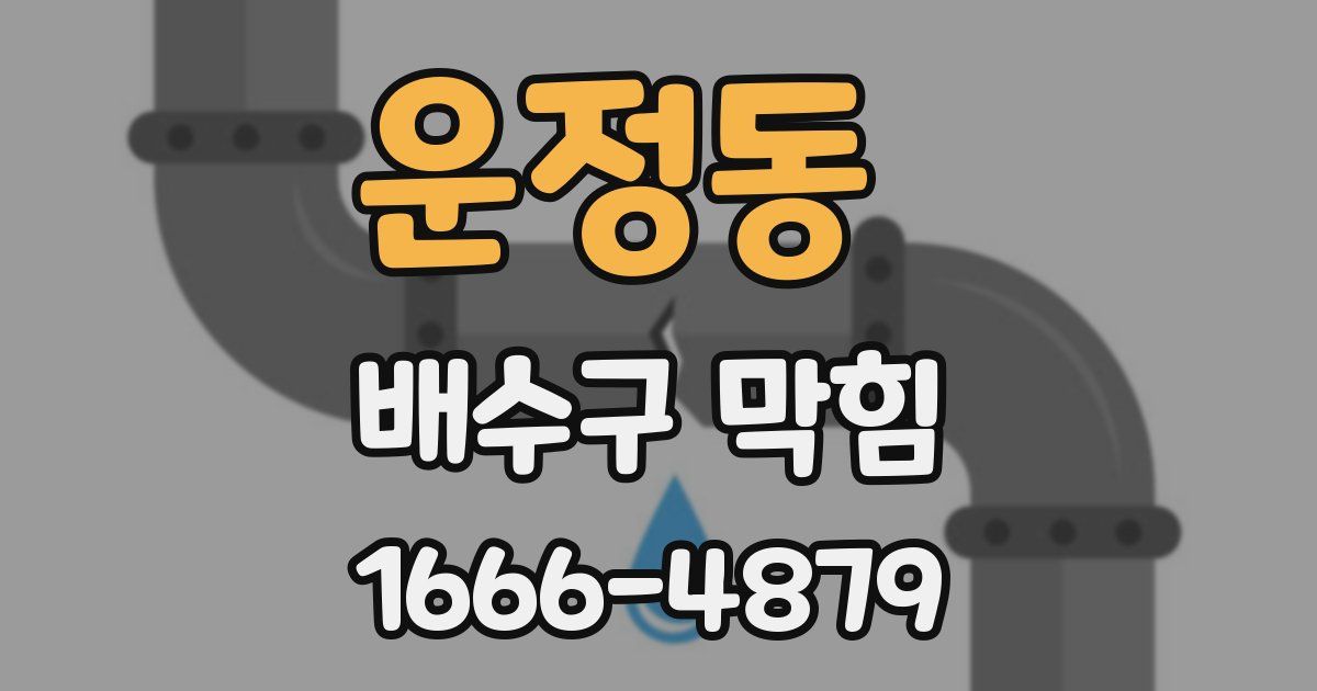 운정동 배수구 막힘