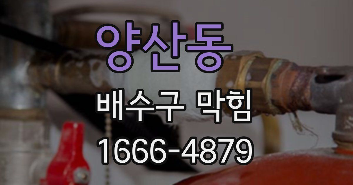 양산동 배수구 막힘