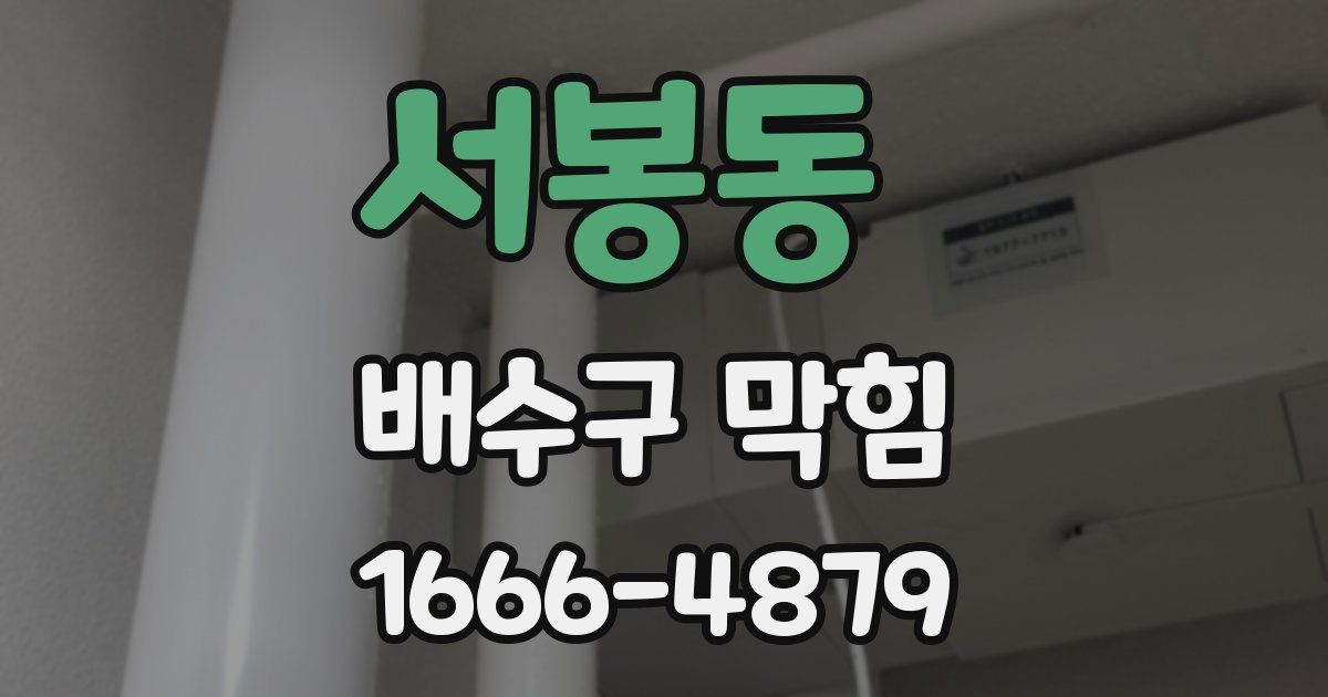 서봉동 배수구 막힘