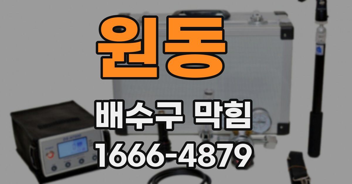 원동 배수구 막힘