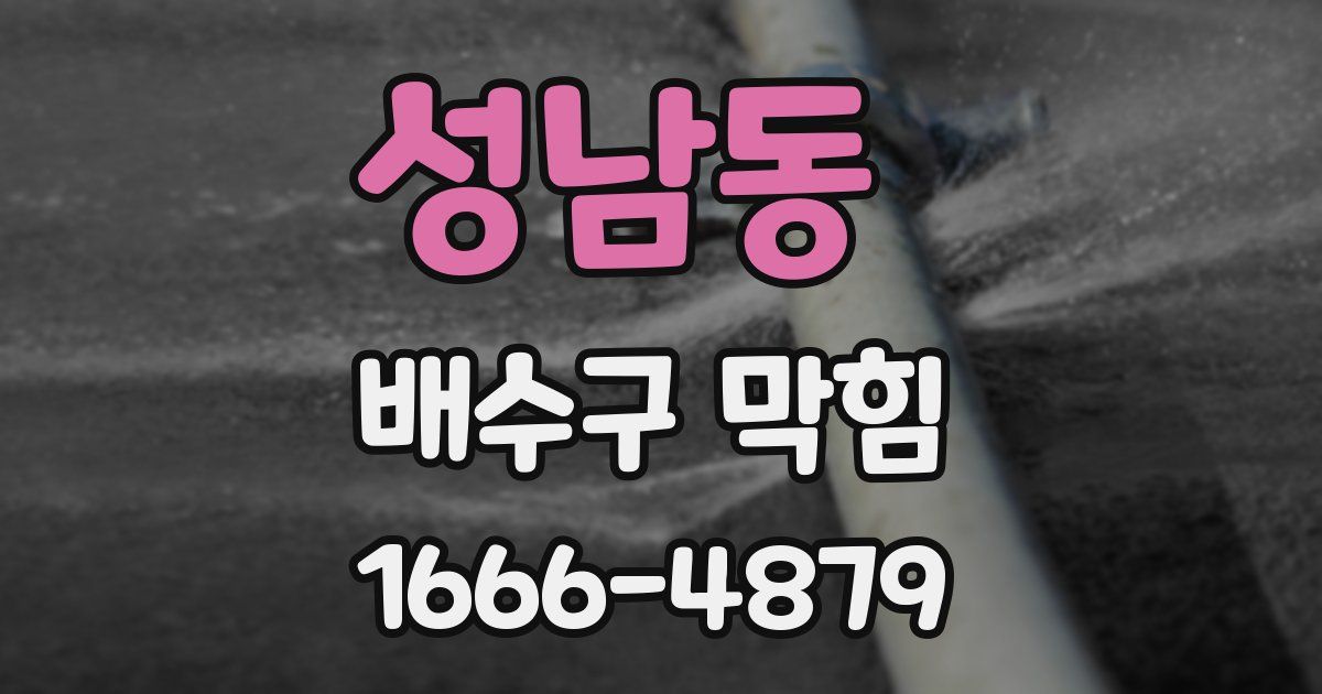 성남동 배수구 막힘