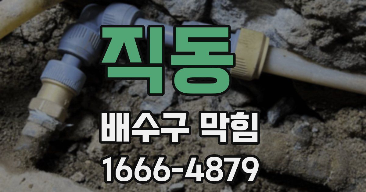 직동 배수구 막힘