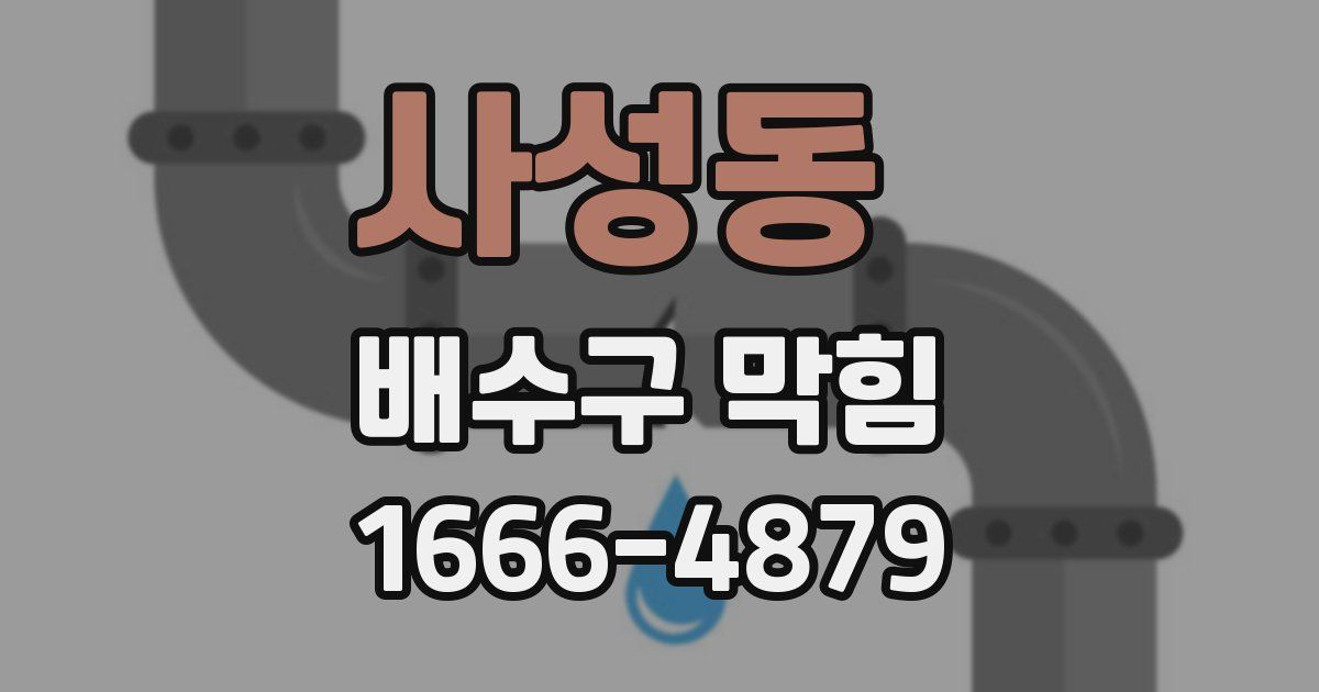 사성동 배수구 막힘