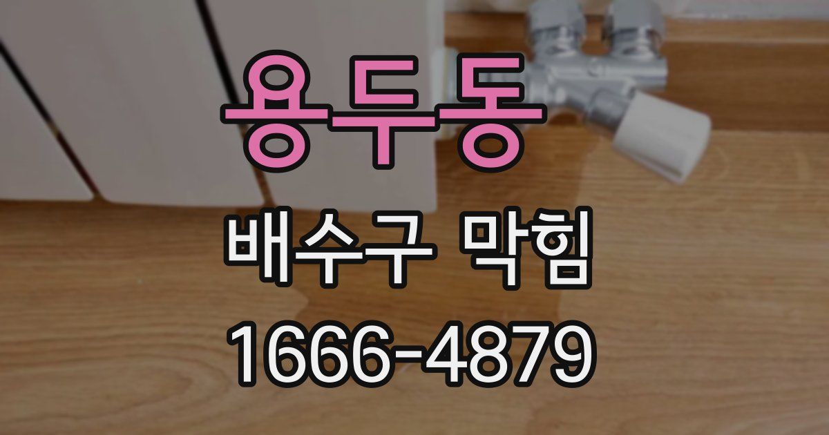 용두동 배수구 막힘