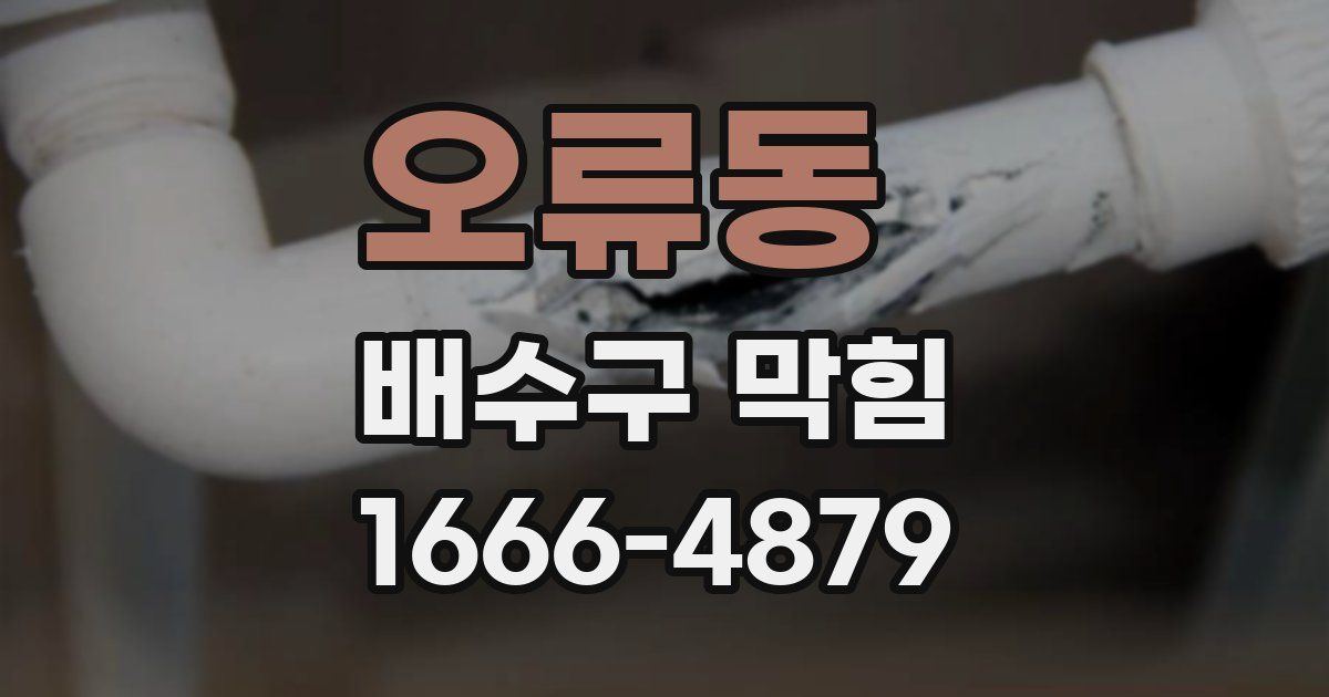 오류동 배수구 막힘