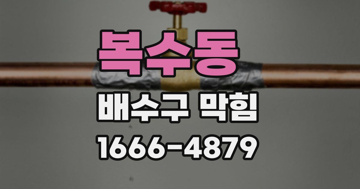 복수동 배수구 막힘