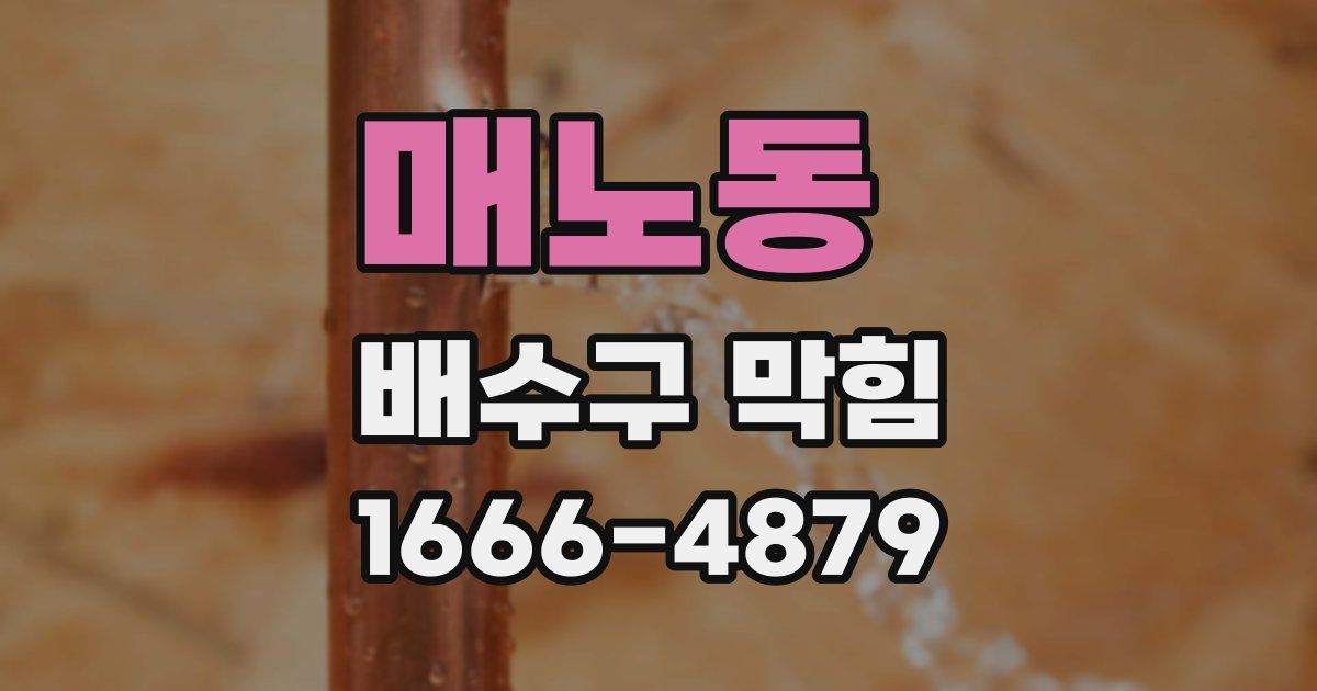 매노동 배수구 막힘