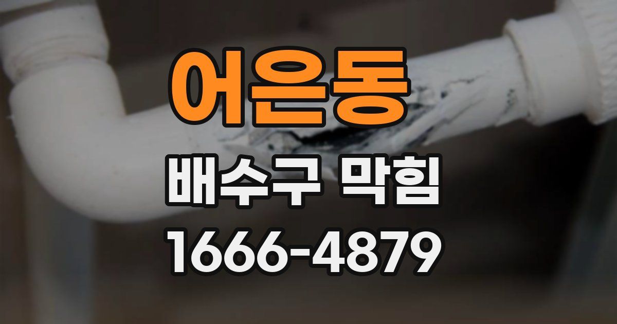 어은동 배수구 막힘