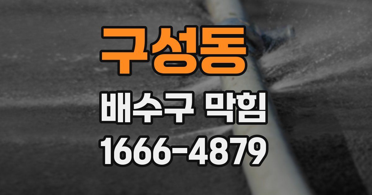 구성동 배수구 막힘