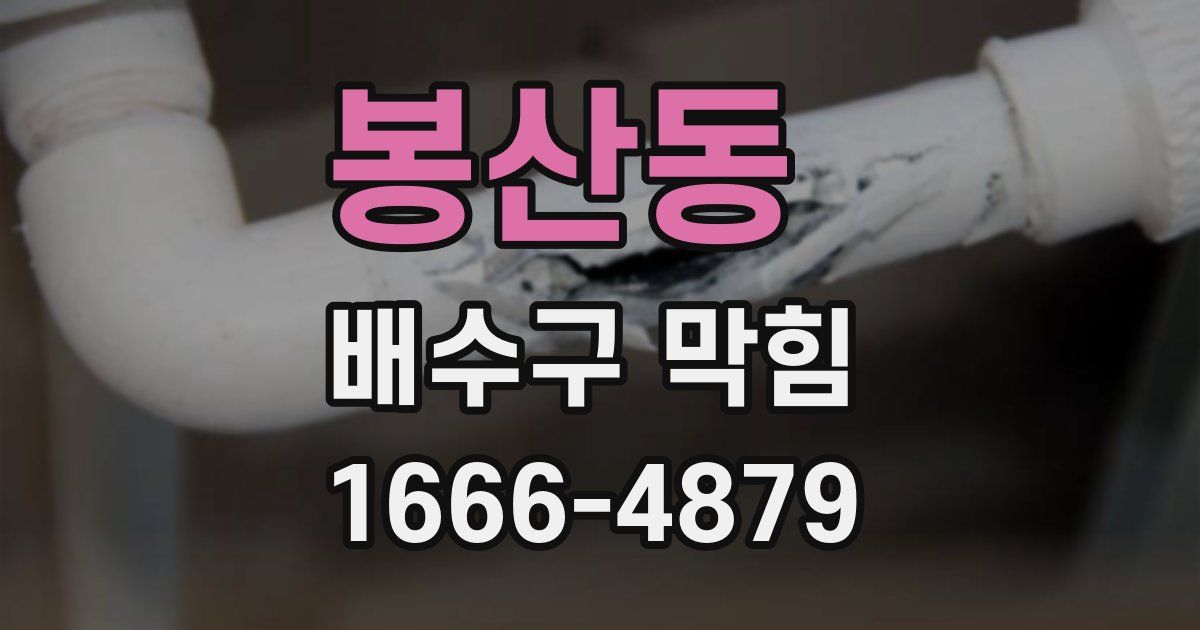 봉산동 배수구 막힘