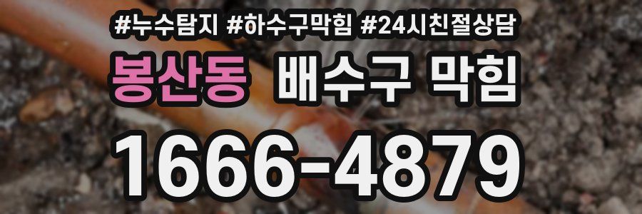 봉산동 배수구 막힘