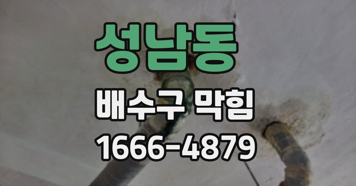 성남동 배수구 막힘