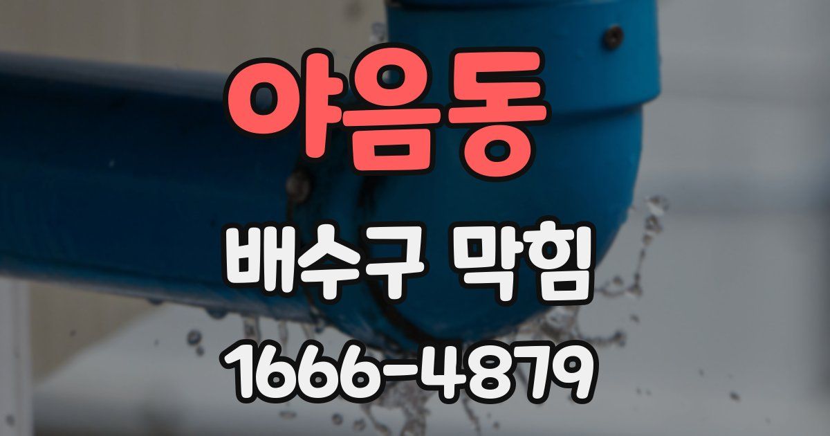 야음동 배수구 막힘