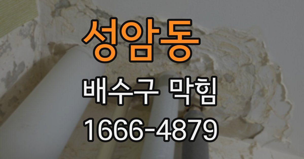 성암동 배수구 막힘