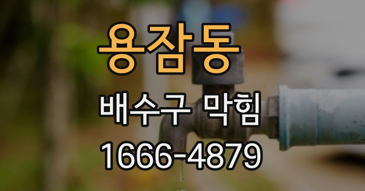 용잠동 배수구 막힘