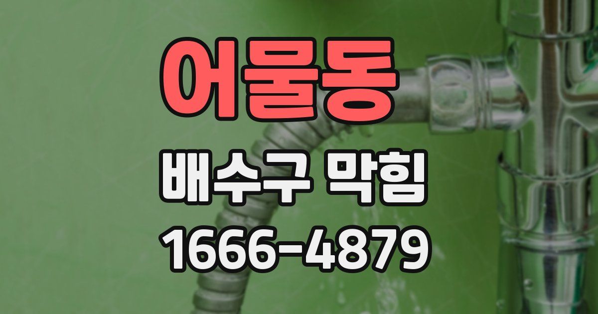 어물동 배수구 막힘