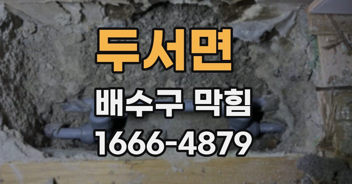 두서면 배수구 막힘