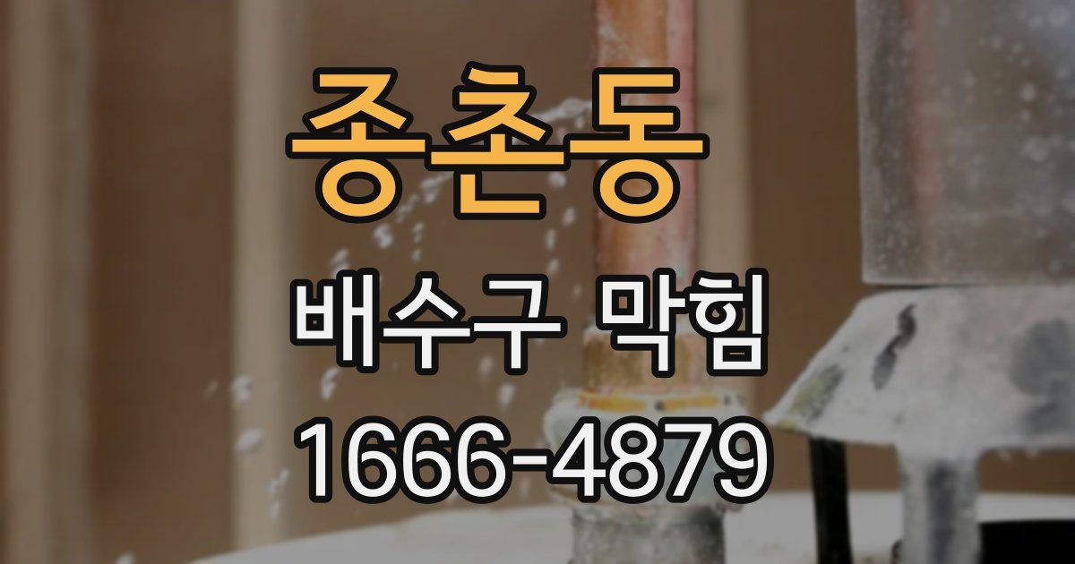종촌동 배수구 막힘