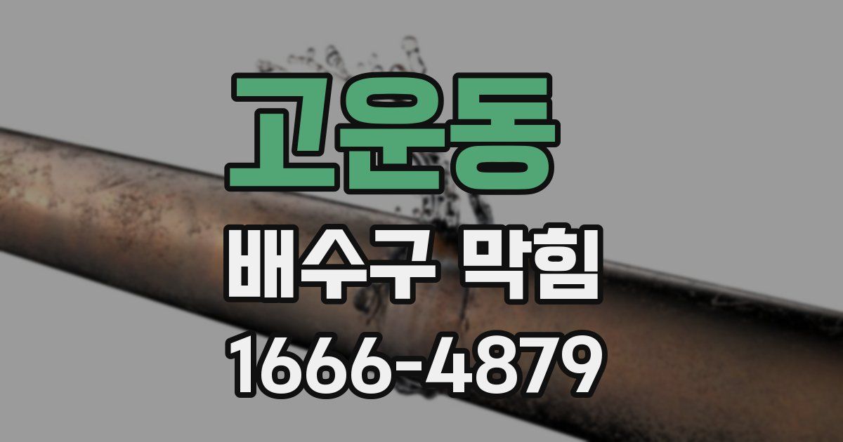 고운동 배수구 막힘