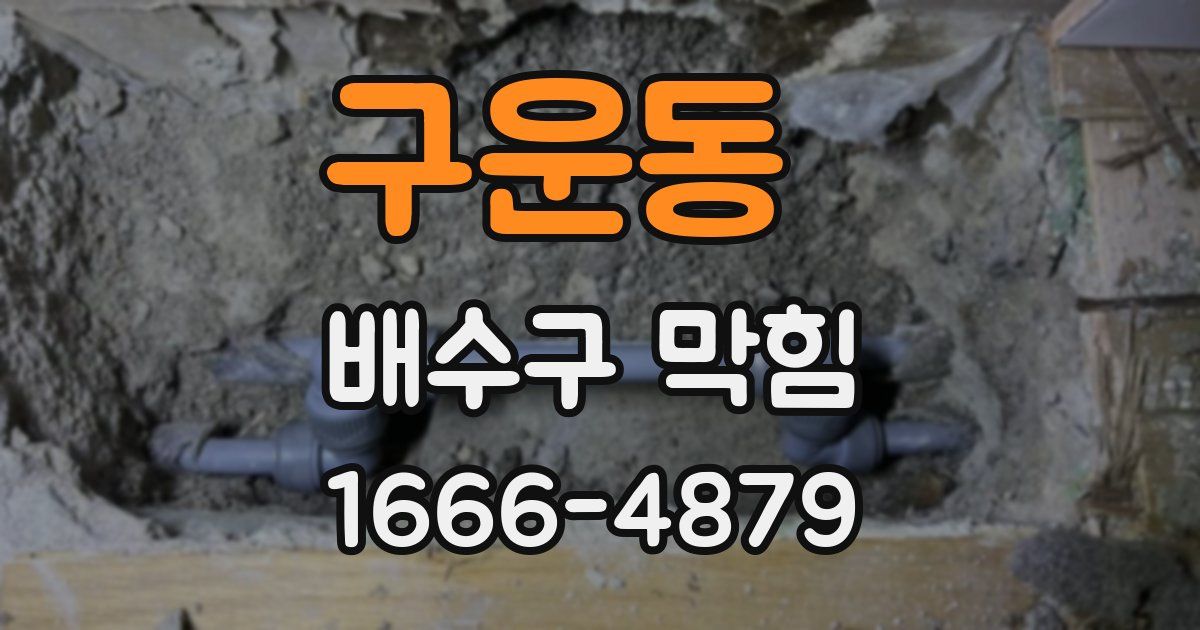 구운동 배수구 막힘