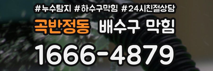 곡반정동 배수구 막힘