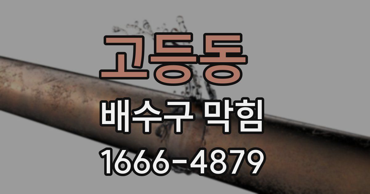 고등동 배수구 막힘