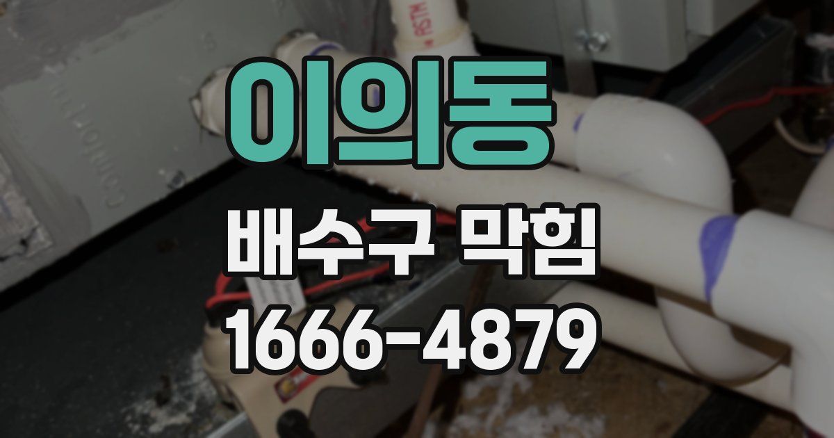 이의동 배수구 막힘